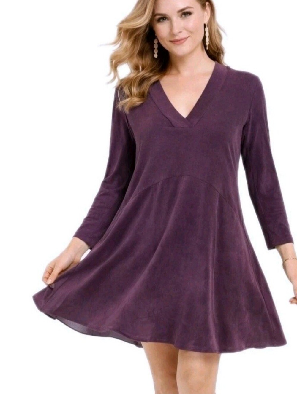 DOLAN Anthropologie Left Coast Coll Slinky Cupro Dress Women's S Purple Drapey